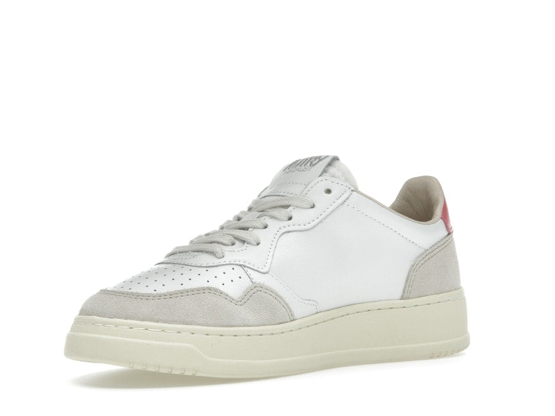 Autry Medalist Leather Low White Tearose Beige (Women's)