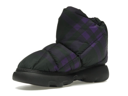 Burberry Check Pillow Boot Black Purple