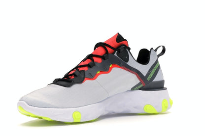 Nike React Element 55 Pure Platinum Bright Crimson Volt