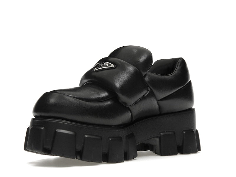 Prada Soft Padded 55mm Loafers Black Nappa Leather