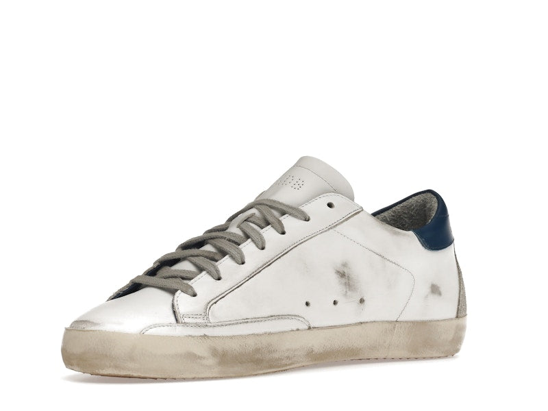 Golden Goose Super-Star White Royal Blue Grey Suede Patch