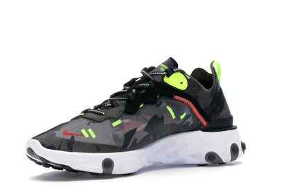 Nike React Element 87 Medium Olive Bright Crimson