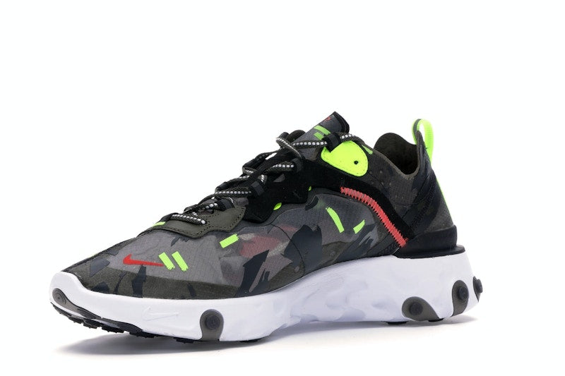 Nike React Element 87 Medium Olive Bright Crimson