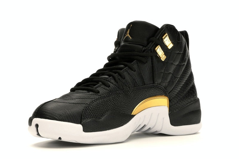 Jordan 12 Retro Black Metallic Gold White (Women's)