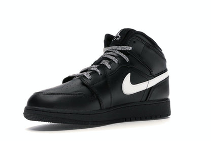 Jordan 1 Mid Black White Speckle (GS)