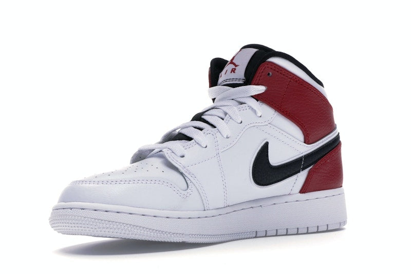 Jordan 1 Mid White Black Gym Red (GS)