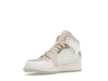 Jordan 1 Mid SE Craft Inside Out White Grey (GS)