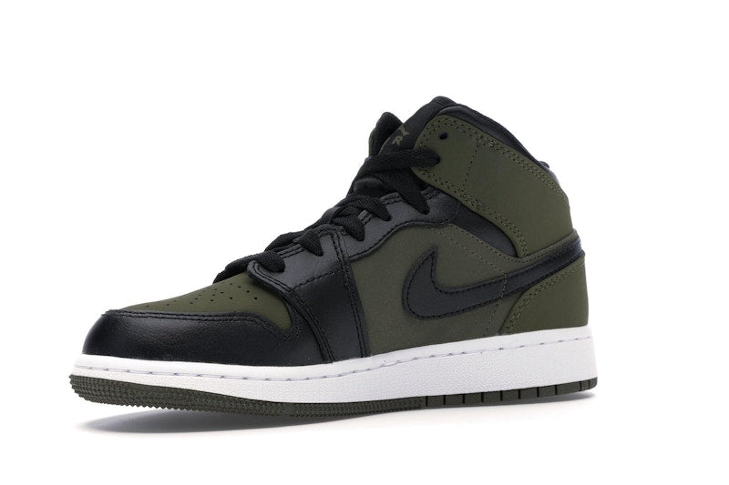 Jordan 1 Mid Olive Canvas Black (GS)