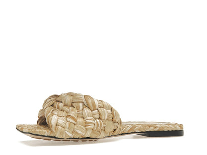 Bottega Veneta Raffia Stretch Flat Sandals Macadamia (Women's)
