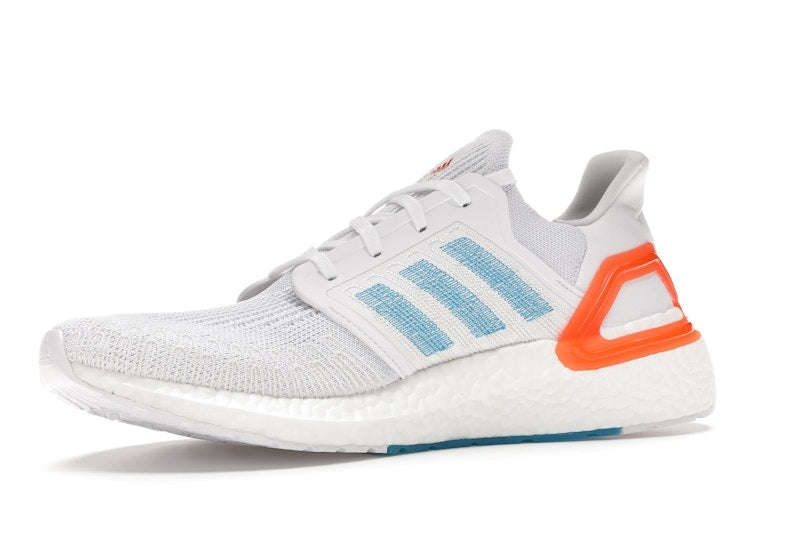 adidas Ultra Boost 20 White Sharp Blue True Orange