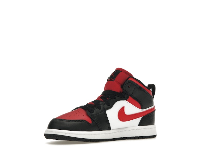 Jordan 1 Mid Black Fire Red (PS)