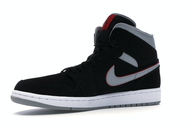 Jordan 1 Mid Black Particle Grey Gym Red