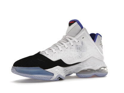 Nike LeBron 19 Low White Medium Blue Siren Red Black