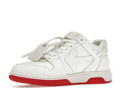 OFF-WHITE Out Of Office OOO Low Tops White Red