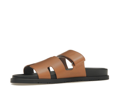 Hermes Chypre Sandal Naturel Black Smooth Calfskin Leather (M)