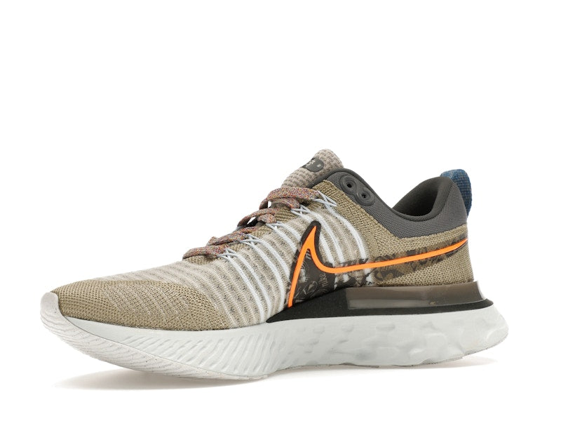 Nike React Infinity Run Flyknit 2 Light Bone Grey Orange