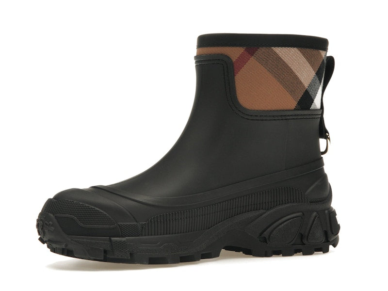 Burberry House Check Rain Boots Black Archive Beige (Women's)