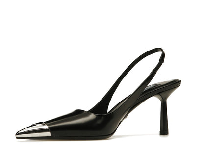 Prada 75mm Slingback Pump Black Leather
