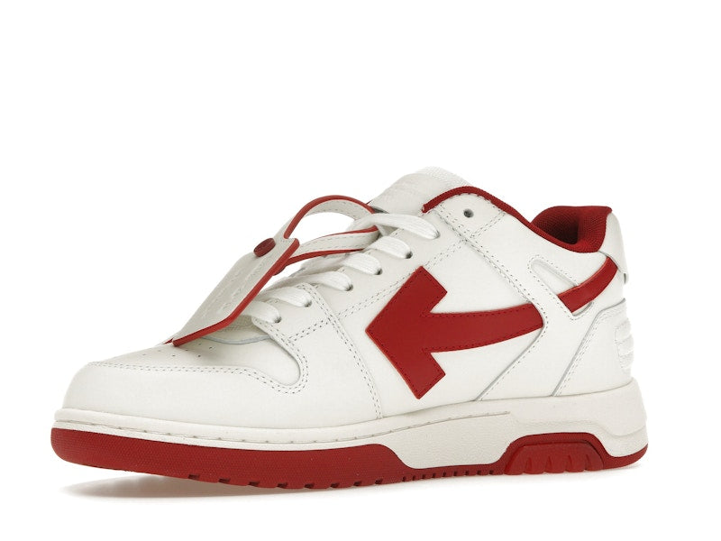OFF-WHITE Out Of Office OOO Low Tops White Burgundy
