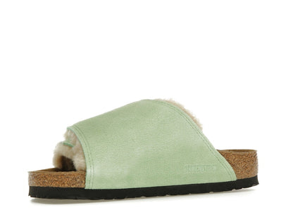 Birkenstock Solana Shearling Slide Stussy Washed Green