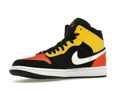 Jordan 1 Mid Black Amarillo Orange