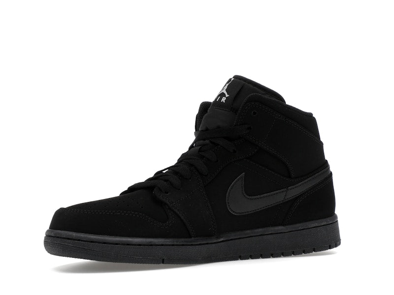 Jordan 1 Mid Black Black White