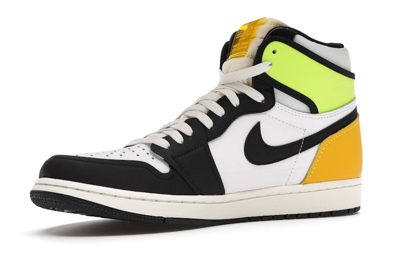 Jordan 1 Retro High White Black Volt University Gold