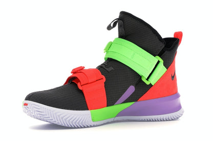 Nike LeBron Soldier 13 Thunder Grey Bright Crimson Electric Green