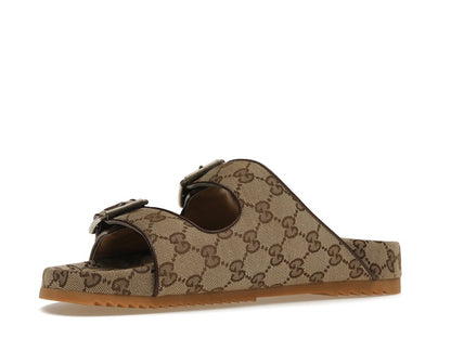 Gucci Strap Slide Sandal Beige Canvas