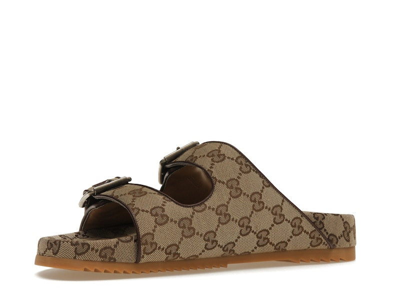 Gucci Strap Slide Sandal Beige Canvas