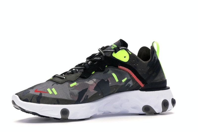 Nike React Element 87 Medium Olive Bright Crimson