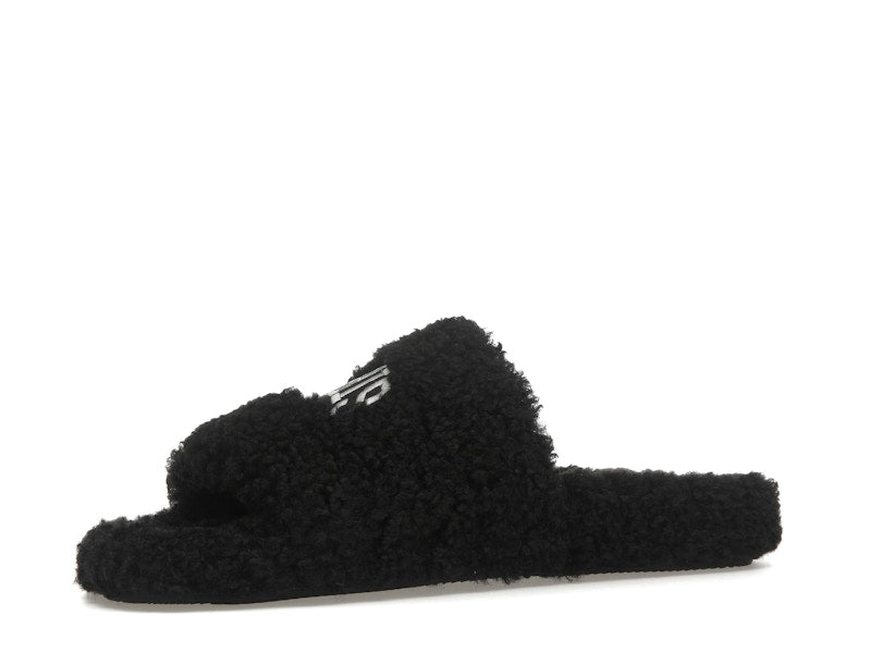Balenciaga Paris Furry Slide Black