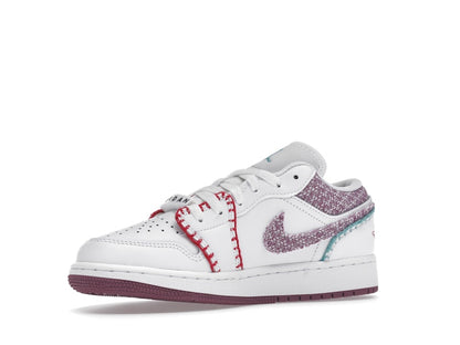 Jordan 1 Low White Light Bordeaux (GS)