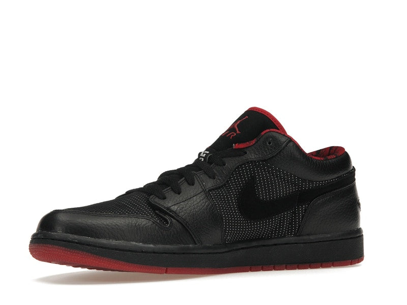 Jordan 1 Retro Low Black Metallic Silver Varsity Red