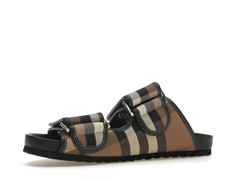 Burberry Check Sandals Birch Brown Black