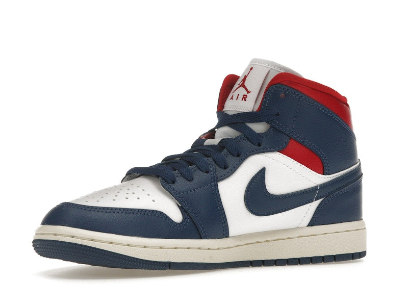 Jordan 1 Mid French Blue Gym Red (Women's)