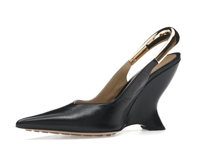 Bottega Veneta Punta Pointed-Toe Slingback Pumps Black (Women's)