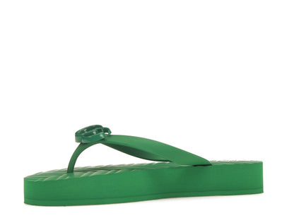 Gucci Chevron Thong Sandal Green Rubber