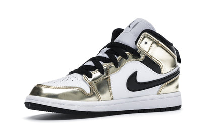 Jordan 1 Mid Metallic Gold Black White (PS)