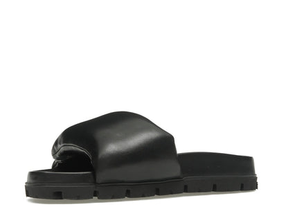Prada Soft Padded 20mm Slide Sandal Black Nappa Leather