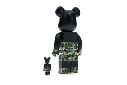Bearbrick BAPE Mickey Mouse 100% & 400% Set Black/Green Camo