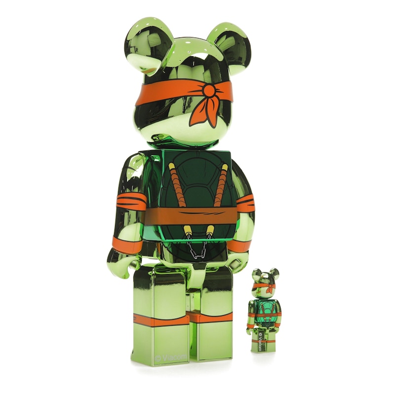 Bearbrick x Teenage Mutant Ninja Turtles Michelangelo 100% & 400% Set