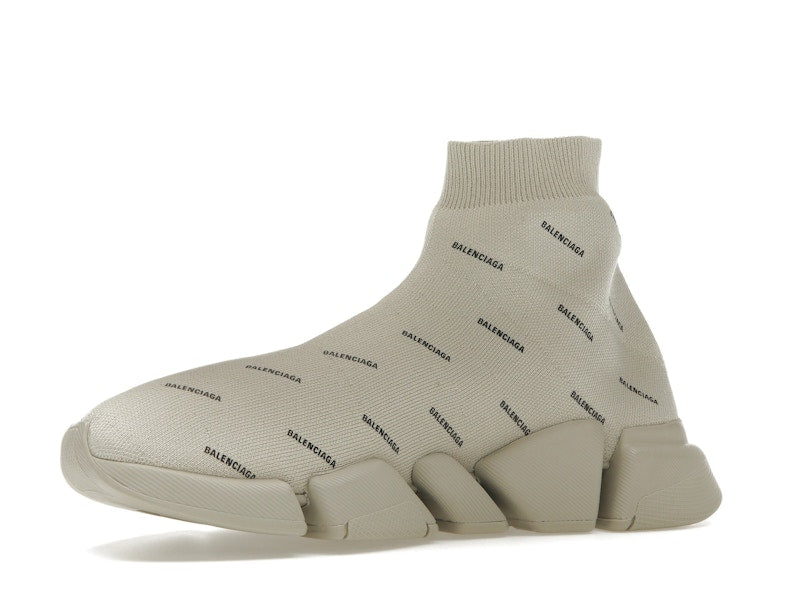 Balenciaga All Over Logo Speed 2.0 Beige