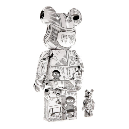 Bearbrick Doraemon (Comic Ver.) 100% & 400% Set Black & White