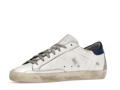 Golden Goose Super-Star White Royal Blue Grey Suede Patch