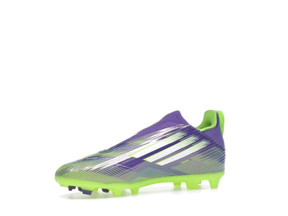 adidas F50 League Laceless FG/MG Purple Rush Cloud White Lucid Lemon (GS)
