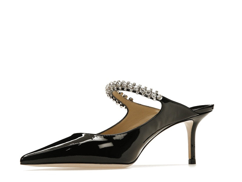 Jimmy Choo Bing 65mm Heeled Mule Black Patent Leather