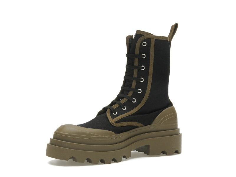 Bottega Veneta Lace-Up Boots Black Green