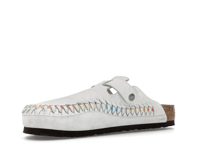 Birkenstock Boston Braided Suede Kith Antique White Tie Dye