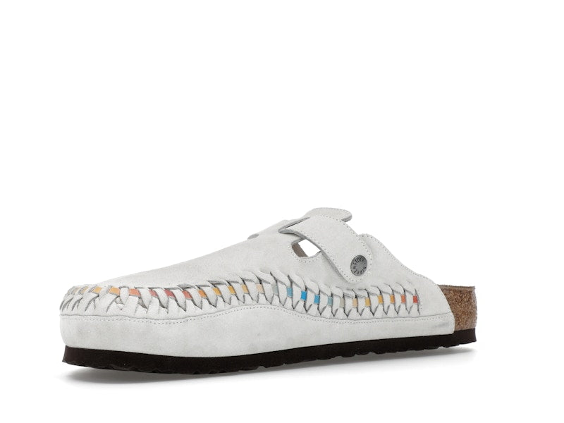 Birkenstock Boston Braided Suede Kith Antique White Tie Dye